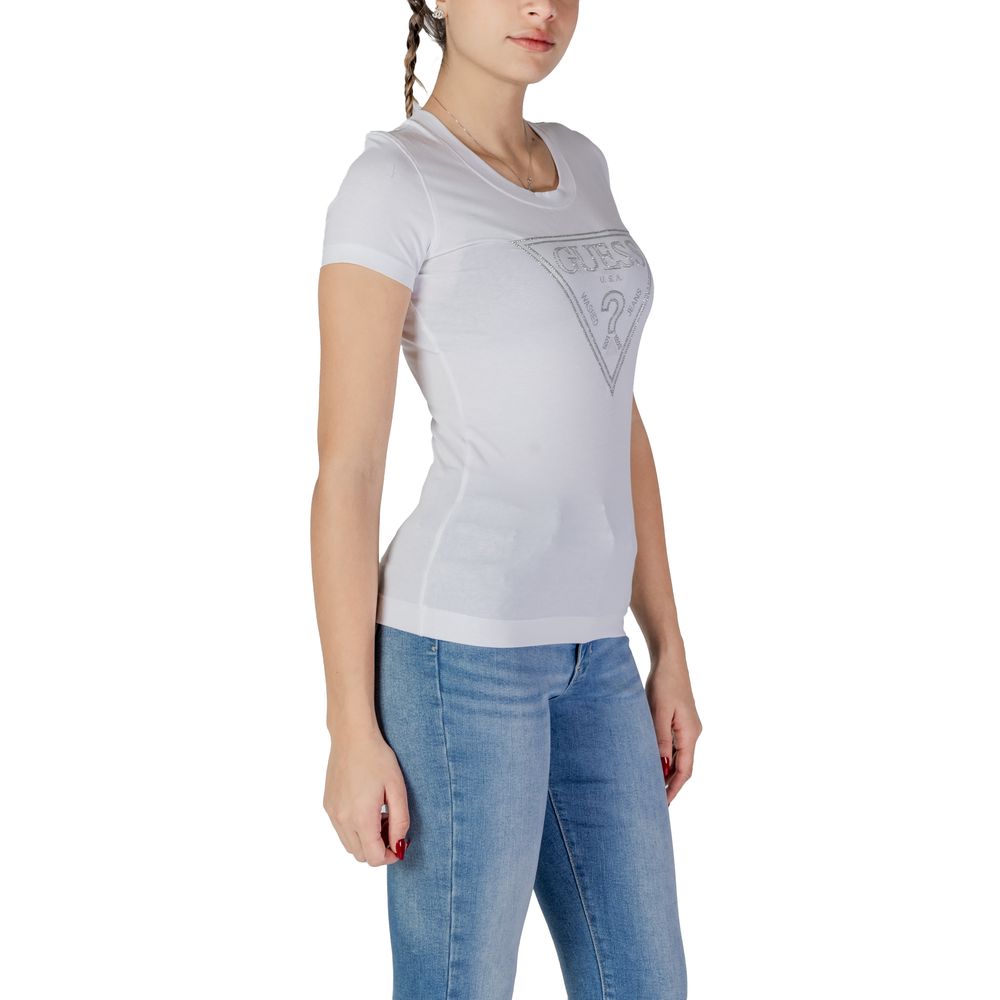 Guess White Cotton Tops & T-Shirt