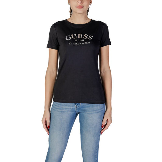 Guess Black Cotton Tops & T-Shirt