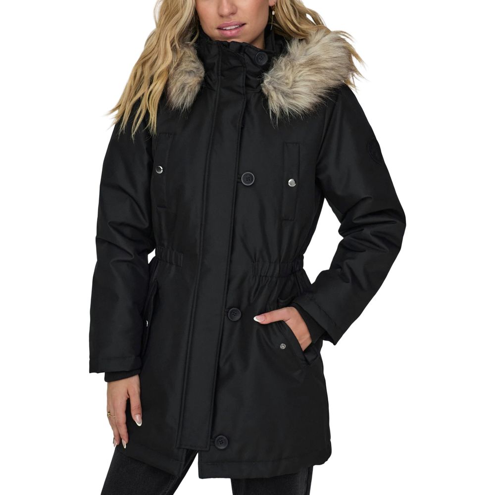 Only Black Polyester Jackets & Coat