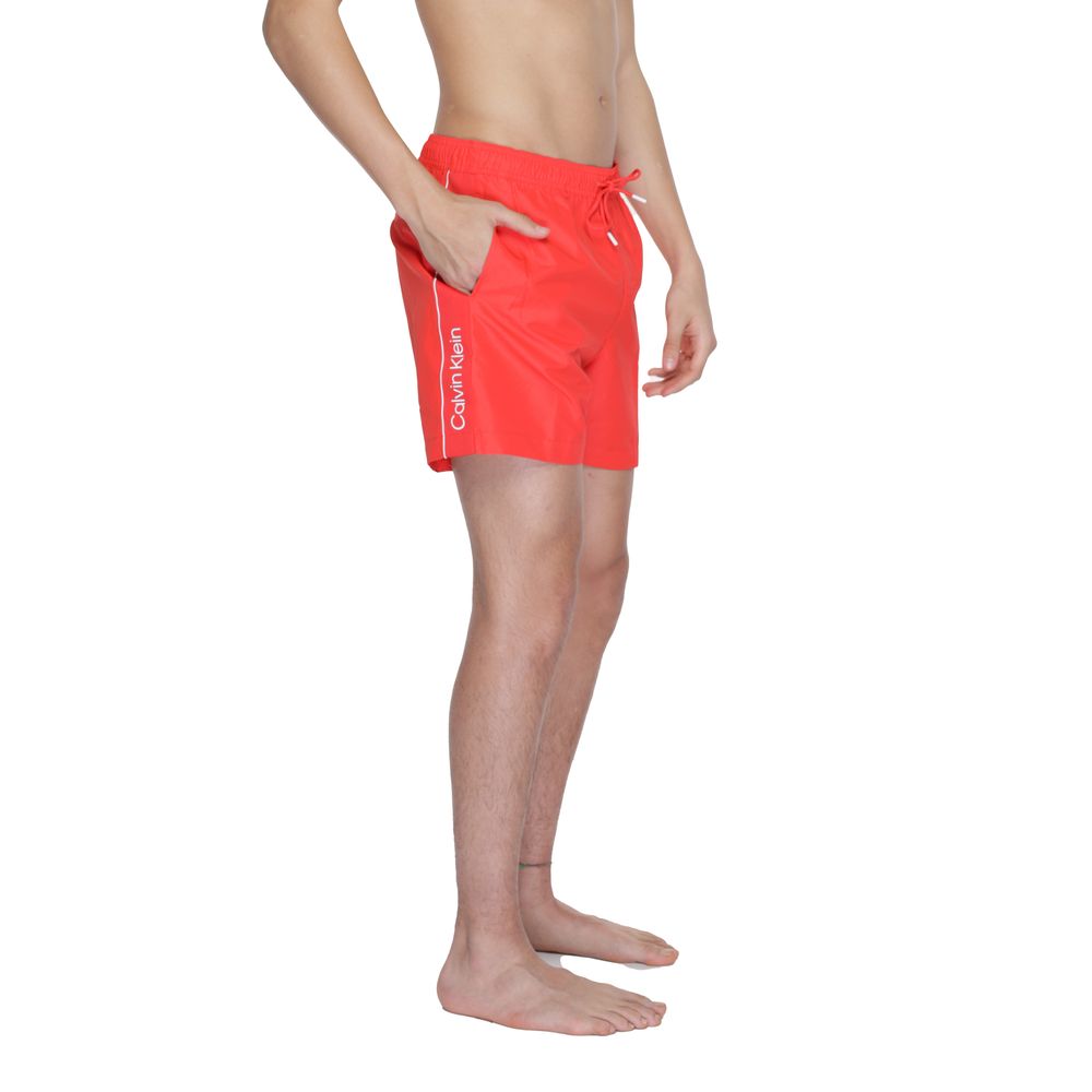 Calvin Klein Red Recycled Polyester Swimwear