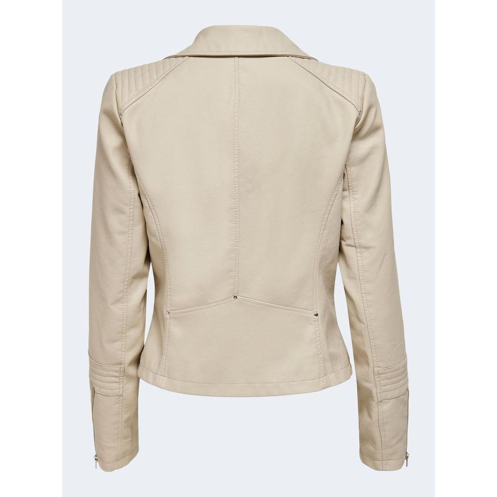 Only Beige Viscose Jackets & Coat