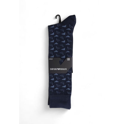 Emporio Armani Underwear Blue Cotton Sock