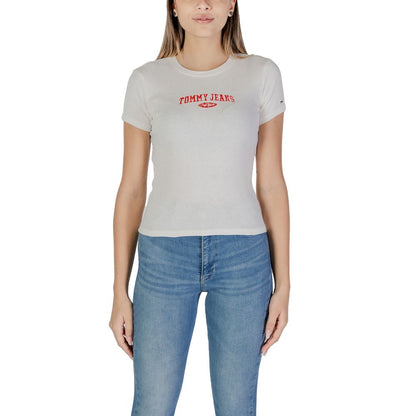 Tommy Hilfiger Jeans White Cotton Tops & T-Shirt