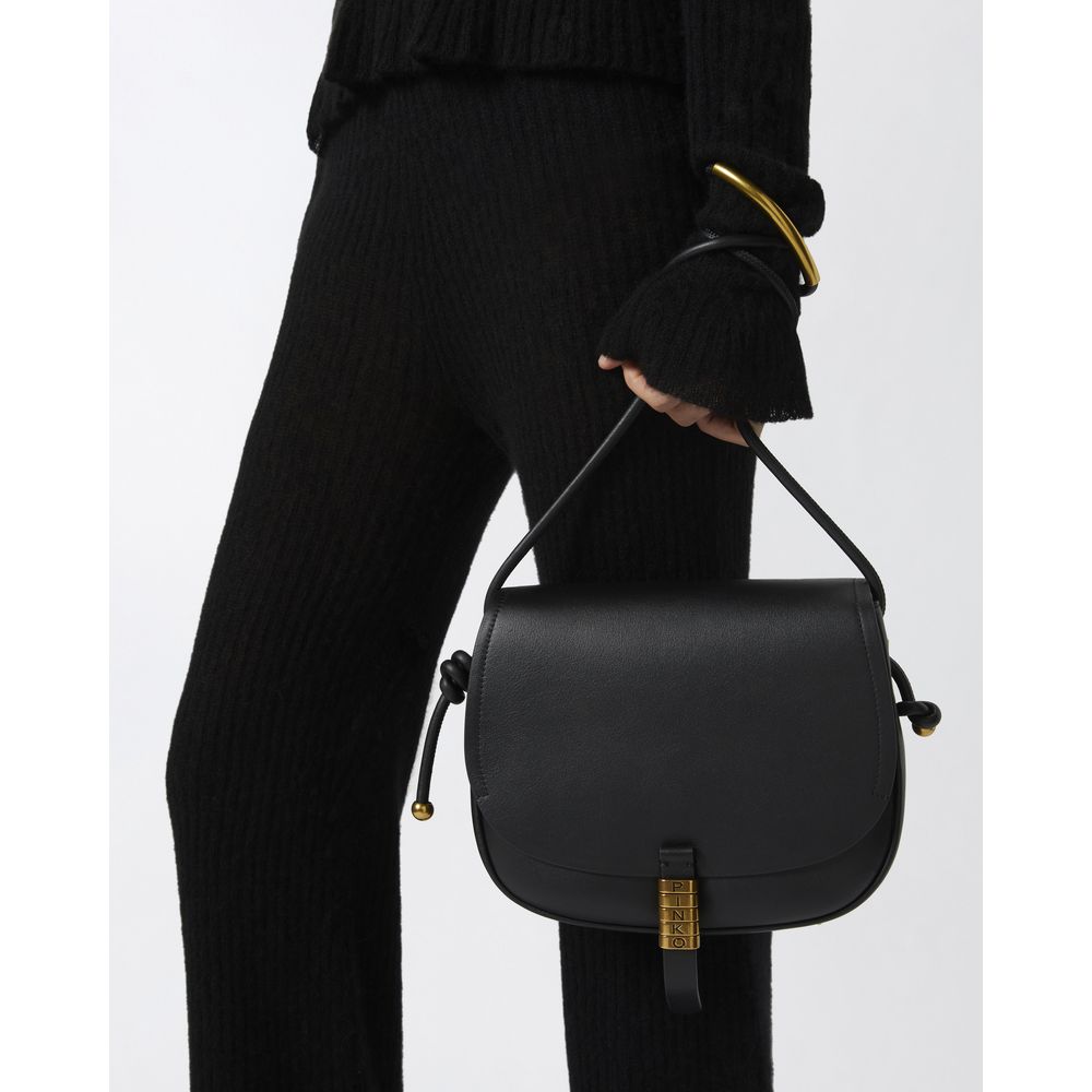 PINKO Black Leather Women Crossbody Bag