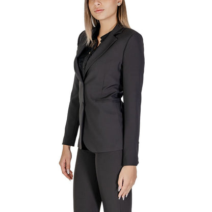 Sandro Ferrone Black Polyester Suits & Blazer