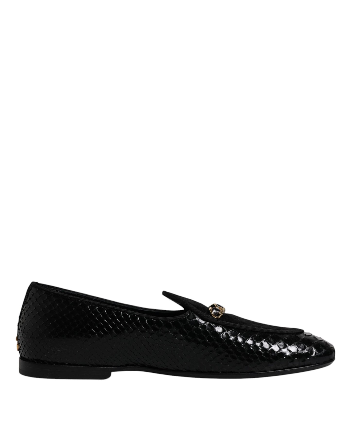 Dolce & Gabbana Black Exotic Leather Loafers Men Dress Shoes