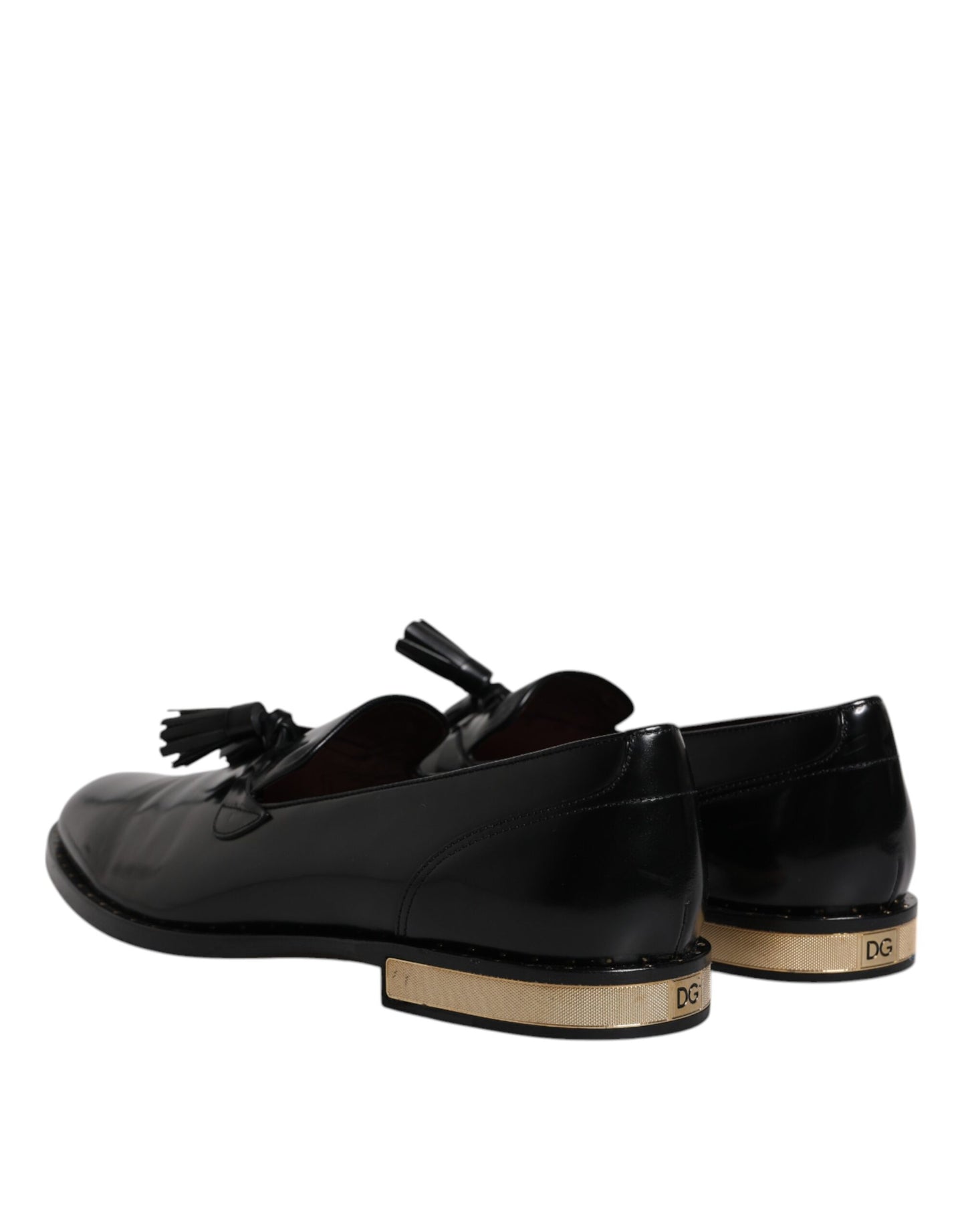 Dolce & Gabbana Black Calf Leather Loafers Mens Dress Shoes