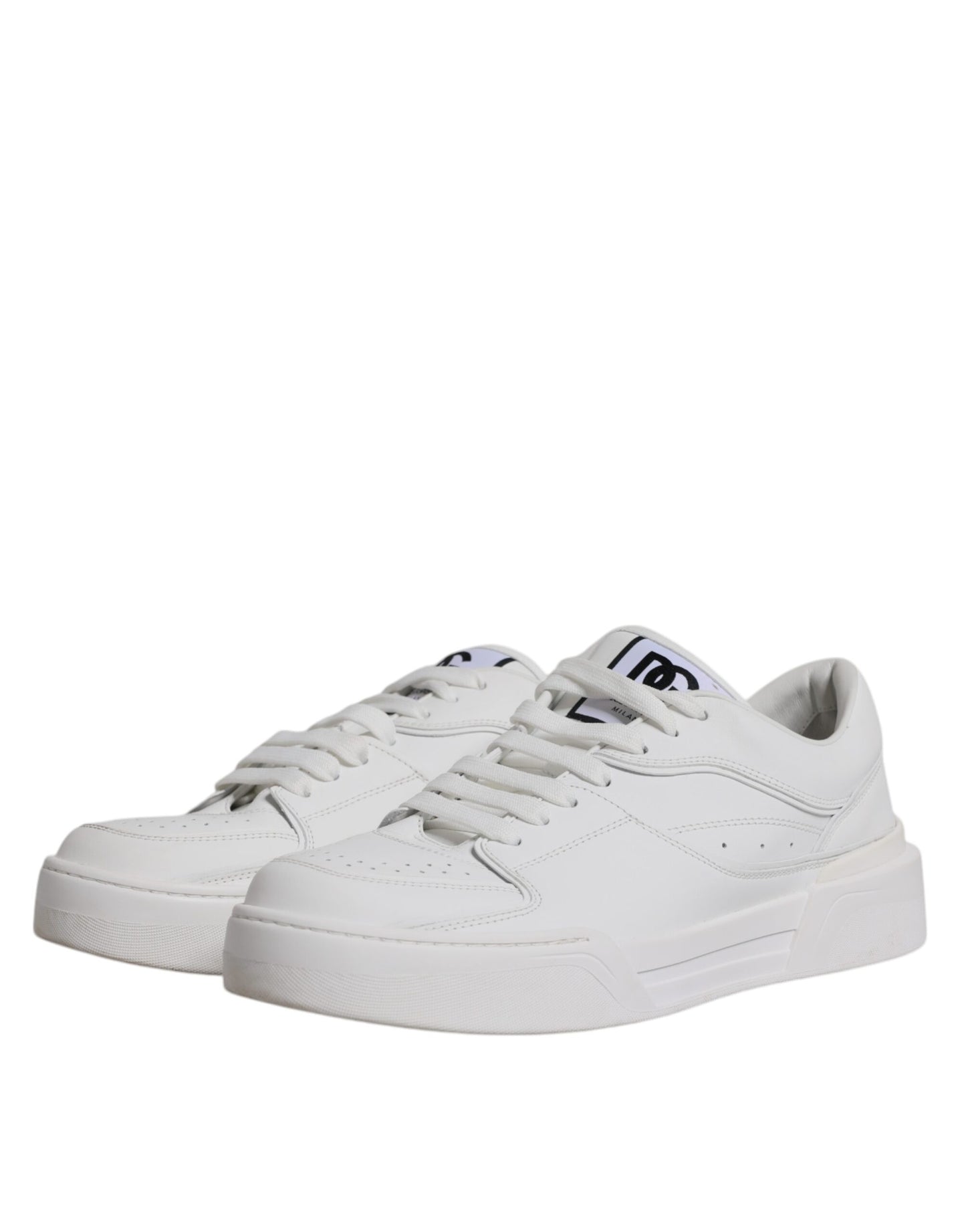 Dolce & Gabbana White Miami Leather Low Top Sneakers Shoes