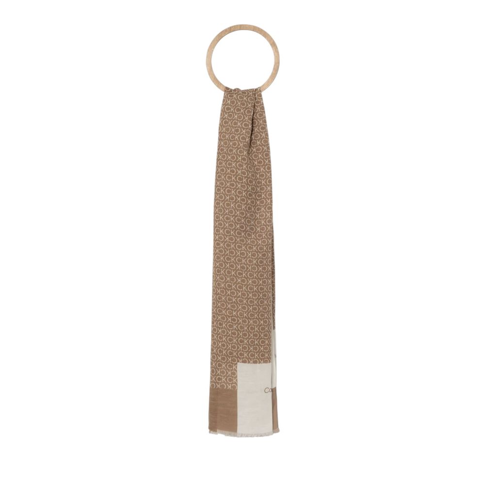 Calvin Klein Beige Cotton Scarf