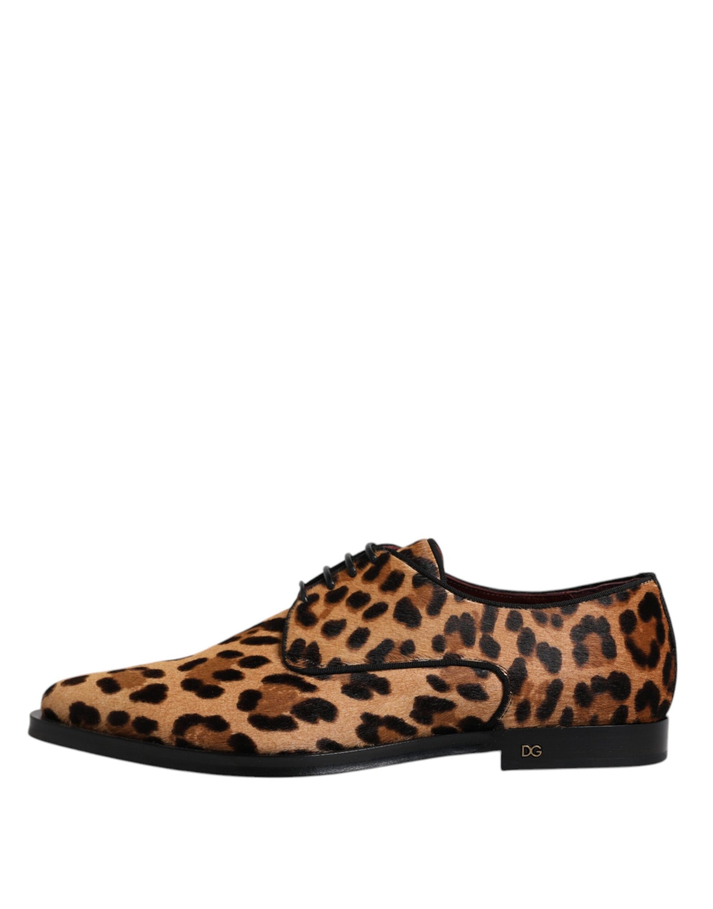 Dolce & Gabbana Brown Leopard Derby Formal Men Dress Shoes