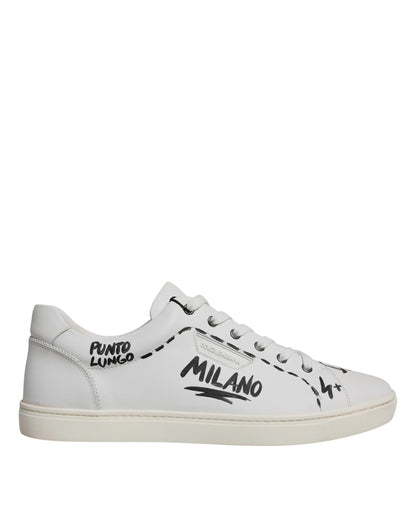 Dolce & Gabbana White Leather Milano Low Top Sneakers Shoes