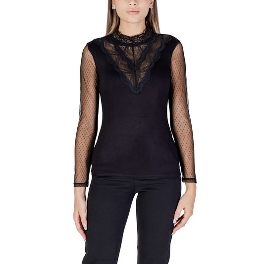 Morgan De Toi Black Viscose Tops & T-Shirt