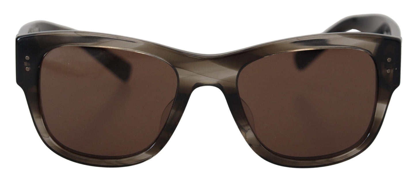 Dolce &amp; Gabbana Gafas de sol cuadradas de acetato marrón DG338F