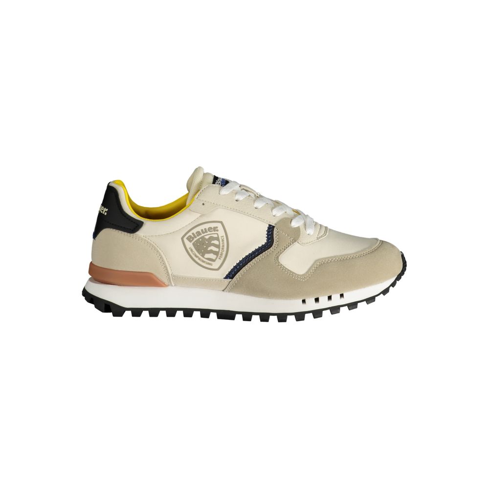 Blauer White Polyester Sneaker