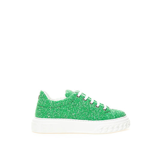 Casadei Emerald Elegance Leather Sneakers