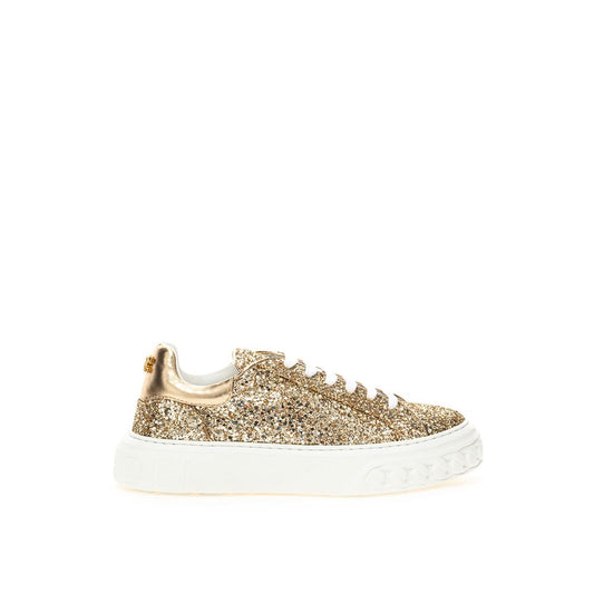 Casadei Gold Leather Sneakers