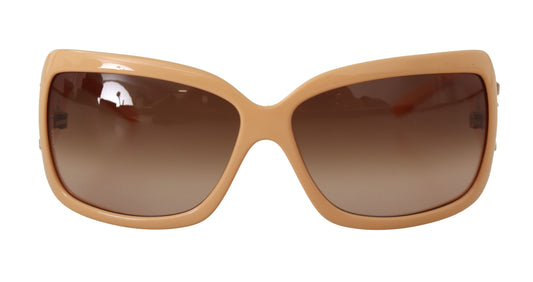 Dolce &amp; Gabbana Gafas de sol con montura de PVC tipo ojo de gato beige y lentes marrones