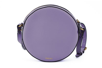 Versace Bolso de hombro Disco redondo de piel de becerro morado